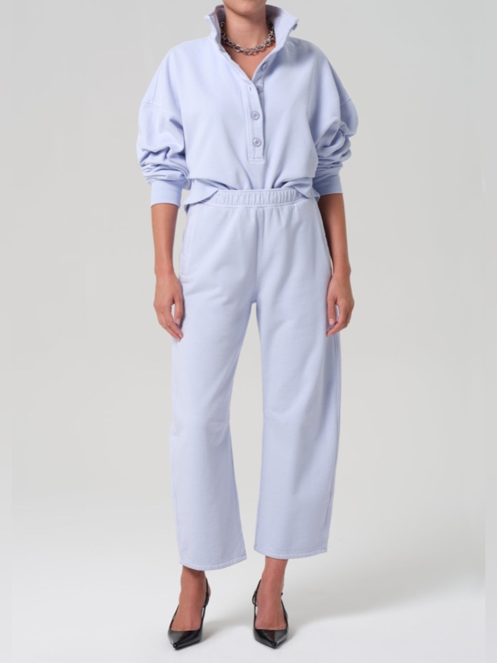 Light Blue Women's Relaxed Sweatpants and Top.